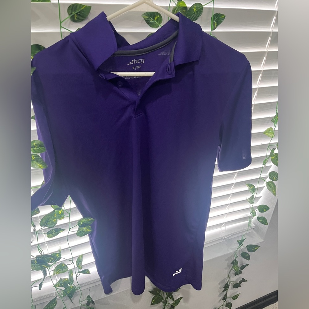 a purple polo